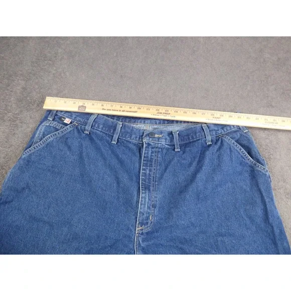 Carhartt FR Flame Resistant Dungaree Jeans Mens 46x21 Blue Denim FRB13-DNM CAT 2 - Picture 3 of 7